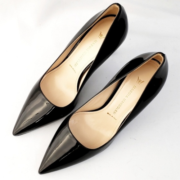 ❌ NWT Mascia Mandolesi Black Patent Stiletto Heel - Picture 3 of 8